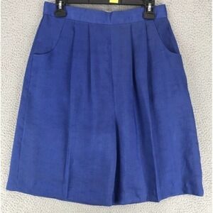 Vintage Deborah Laws Collection High Rise Flared Shorts Women Size 10 Lined Blue